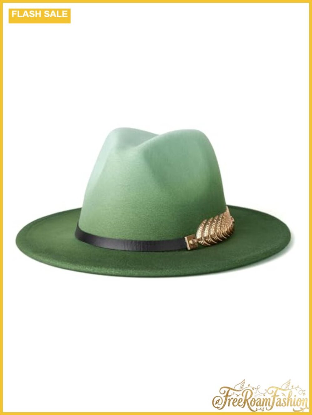 Wide Brim Felt Fedora Hat Adjustable Strap Women's One Size